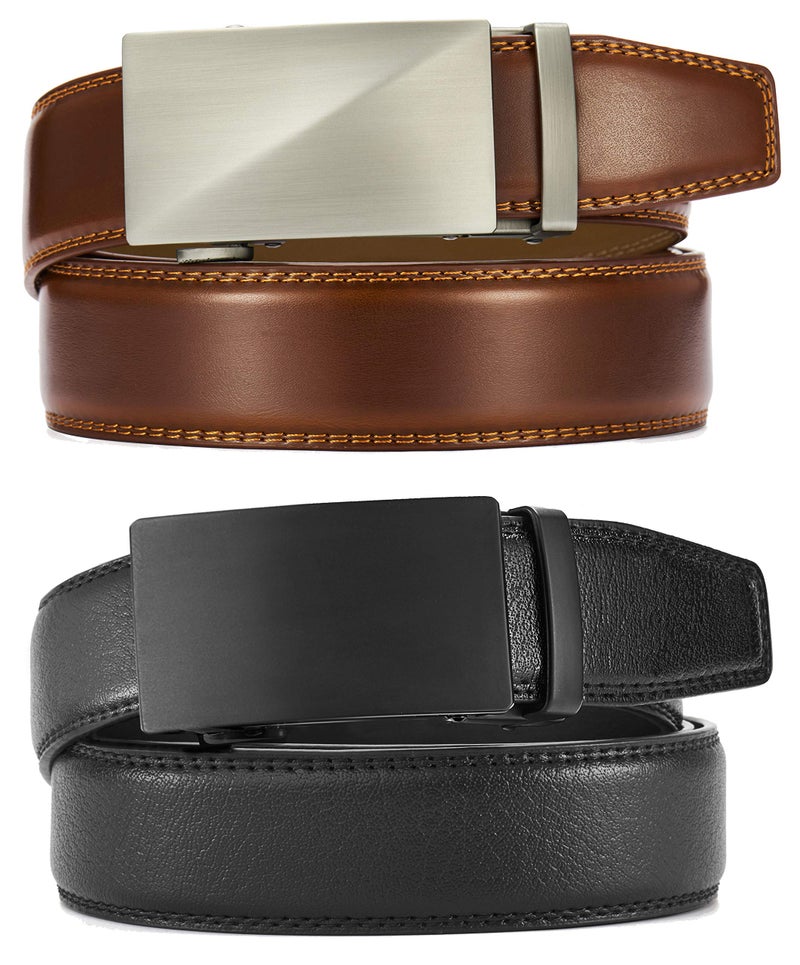 CHAOREN Leather Ratchet Belt Men 2 Pack - Customizable Fit, Effortless Style (35mm) - Image 5